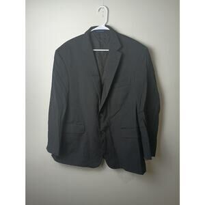Vtg Stafford Men Black Blazer Sports Coat 100% Wool Size 46 Short Classic fit